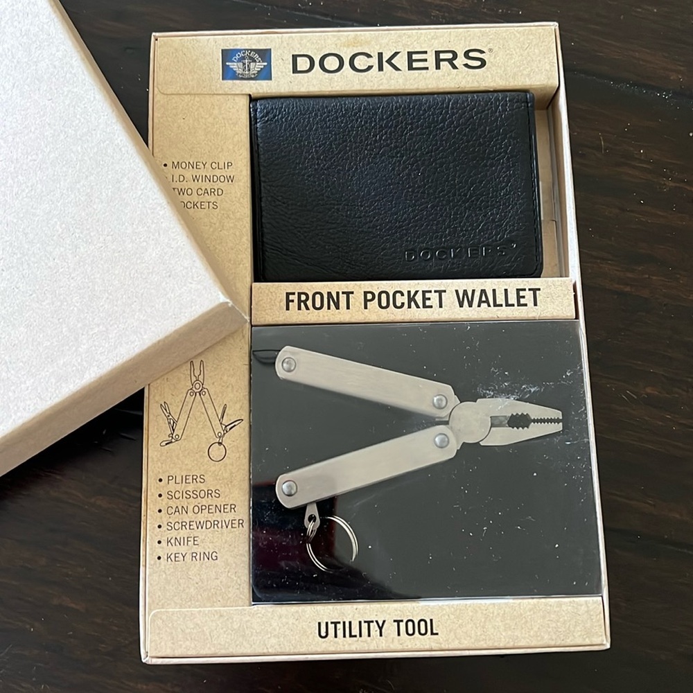 Dockers gift set front pocket wallet ID holder with utility tool - Picture 2 of 9
